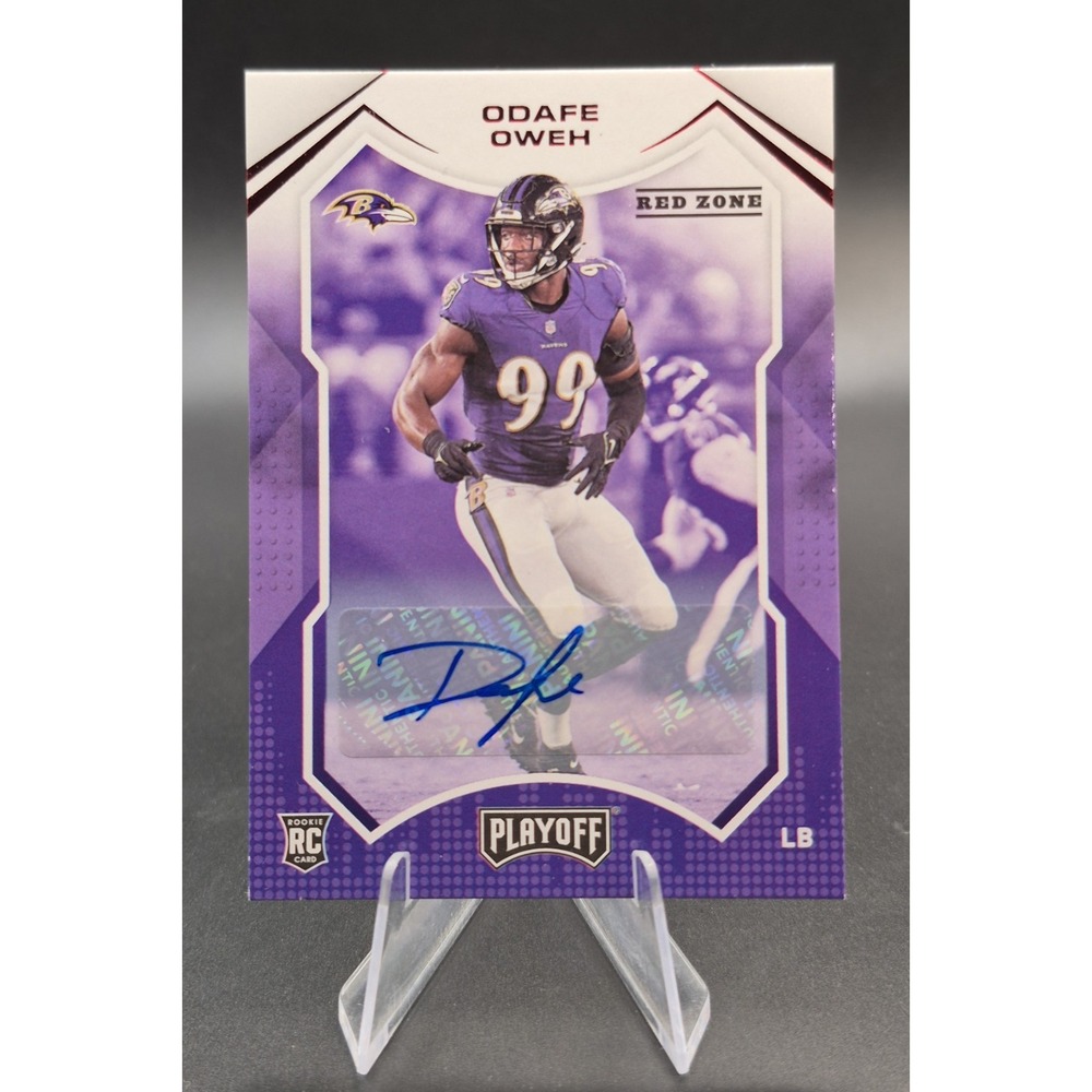 2021 Panini Playoff Odafe Oweh #255 Red Zone Autograph (RC) Baltimore Ravens